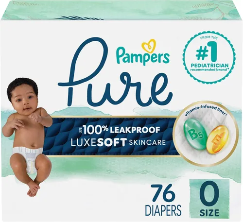 Vista 26 de Pañales para recién nacido/talla 1 (8-14 libras), 35 unidades – Pampers Pure Protection desechables para bebé, protección hipoalergénica y sin
