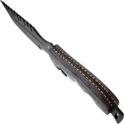 Vista 6 de Cuchillo de hoja fija resistente forjado a mano hecho a mano Caza Camping Supervivencia EDC