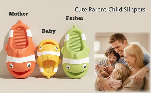 Vista 5 de Jerzmy Cute Clown Fish Cloud Slides for Boy Girl Kids Toddler, Soft Novelty Funny Animals House Slippers Non-Slip Beach Shoes for Indoor Outdoor