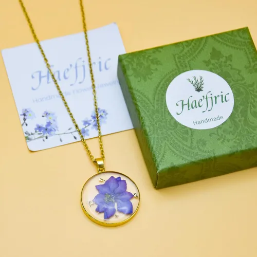 Vista 97 de Pressed Flower Necklace Gift for Women Personalized Handmade Necklaces Birth Flower Necklace