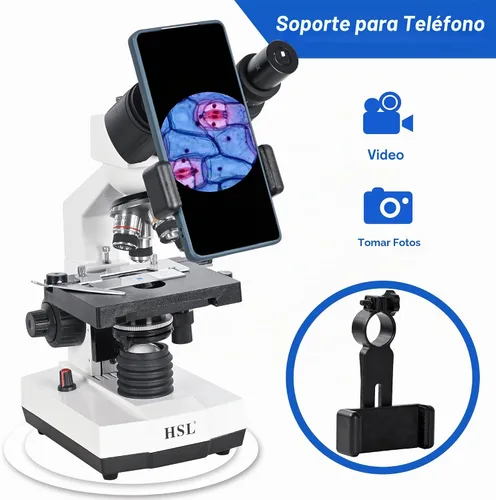 Vista 2 de HSL Microscopio binocular compuesto 40x-2500x para adultos profesional,microscopios para estudiante educar,Microscopio biológico LAB Micro Scope