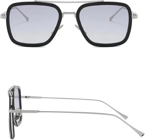 Vista 2 de YIJIA-YOUNG Tony Stark - Lentes de sol polarizados de material metálico para hombres y mujeres, Iron Man y Spider-Man