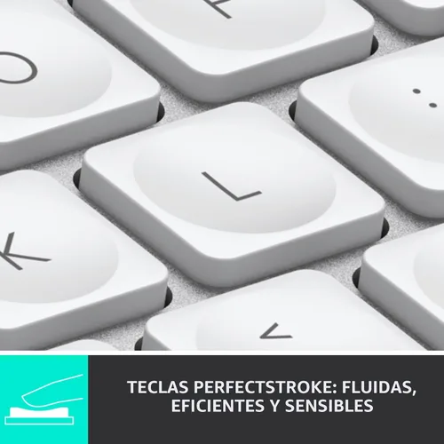 Vista 4 de Logitech MX Keys Mini - Teclado inalámbrico minimalista para Mac, compacto, Bluetooth, teclas retroiluminadas, USB-C, escritura táctil, compatible