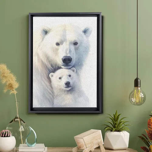 Vista 5 de Fox Mother Cub Print, In The Style Of Stencil-Based, Ivory, Kids Wall Art, Kids Wall Art Display, Mom And Baby Animal Art Print