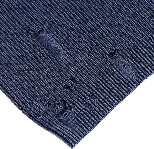 Vista 5 de UD Suéteres de punto acanalado casual con cuello redondo para hombre