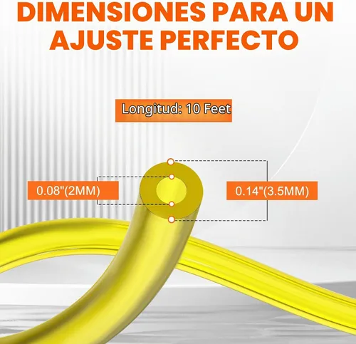 Vista 6 de HIPA manguera para combustible de 10 pies para motores comunes de 2 ciclos