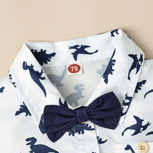 Vista 5 de Conjunto de ropa de verano para bebés y niños pequeños, conjunto Azul