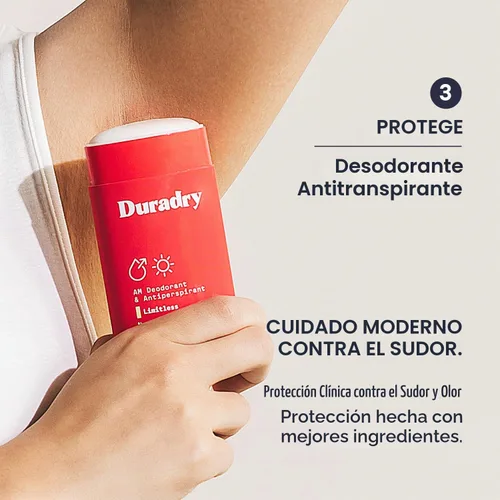 Vista 9 de Duradry Trío de control de sudor, sistema de 3 pasos formulado para combatir la sudoración excesiva de las axilas, la hiperhidrosis, bloquear