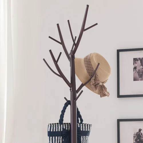 Vista 5 de Perchero, Kings Brand, acabado de bronce, en forma de árbol con ramas, para colgar chamarras y sombreros.