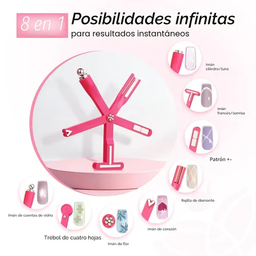 Vista 6 de Modelones - Esmalte de uñas de gel de ojo de gato para herramienta de arte de uñas, color rosa