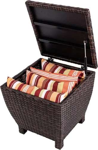 Vista 8 de Sundale Outdoor Caja de Almacenamiento Pequeña para Terraza con Tapa, Contenedor de Almacenamiento Exterior Pequeño de 13 Galones para Mangueras