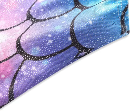 Vista 97 de HOZIY Leotardos de gimnasia para niñas, trajes de ciclismo con patrón adorable brillante