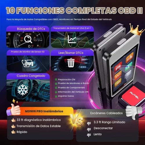 Vista 8 de Autel MaxiDiag MD906 PRO OBD2 escáner, 2025 MD906PRO All-Sys herramienta de escaneo de diagnóstico, Lite de MK808S MX808S Mismo MD909 PRO Up MD808