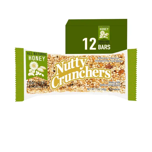 Vista 3 de Nutty Crunchers Barras grandes de ingredientes naturales (paquete variado (4 sabores), 12 barras King por caja)
