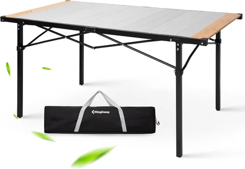 Vista 14 de KingCamp Mesa de Campamento Enrollable de Aluminio Plegable, Ligera, Grande, Portátil, Mesa de Campamento Plegable para Picnic, Camping, Barbacoa