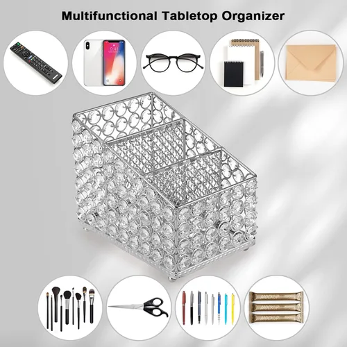 Vista 7 de Sumnacon Soporte de control remoto de cristal para mesa, magnífico soporte remoto de TV con 3 ranuras, elegante organizador de control remoto