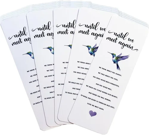 Vista 6 de Marcadores de ángel con poema de condolencia, recuerdos funerarios para invitados, juego a granel de 20 unidades, entrega en celebración de la vida