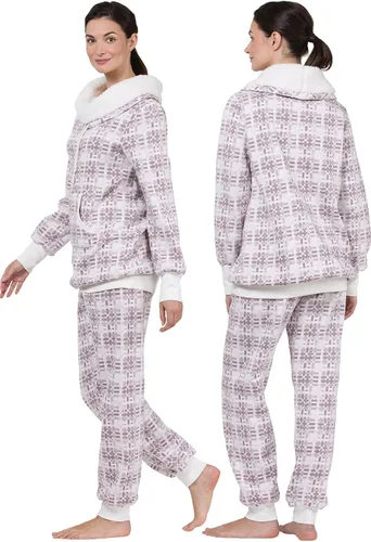 Vista 2 de PajamaGram Conjuntos de pijama para mujer, pijama de invierno para mujer, cuello redondo de oveja