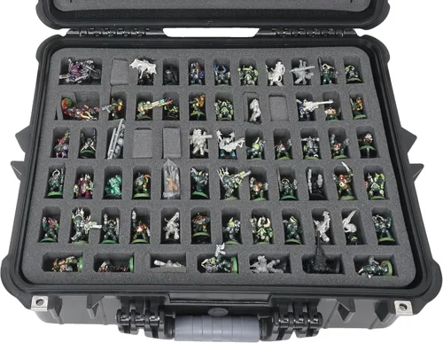 Vista 3 de Case Club 184 Miniature Figurine Hard Shell Carrying Case - Fits Warhammer 40k, DND, Battletech, Citadel & More! This Tabletop Army Travel & Storage