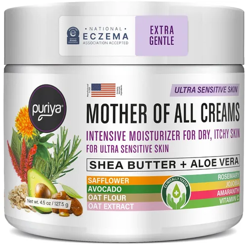 Vista 7 de Puriya Crema Aceptada por la Asociación Nacional de Eczema 2 oz, Alivio para Piel Seca y con Picazón, Loción de Avena Coloidal, Para Niños, Adultos