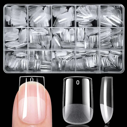 Vista 8 de 420 puntas de uñas cuadradas medianas transparentes uñas de gel