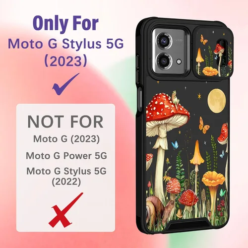 Vista 2 de Funermei - Funda para Moto G Stylus 5G 2023 con soporte de anillo, diseño Hongo de la Luna