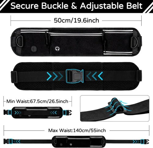 Vista 6 de Skmeditec Hands Free Dog Leash with Waist Bag for Large Dog Walking, Shock Absorbing Bungee Leash with Zipper Pouch for Running, Dual Padded Handles