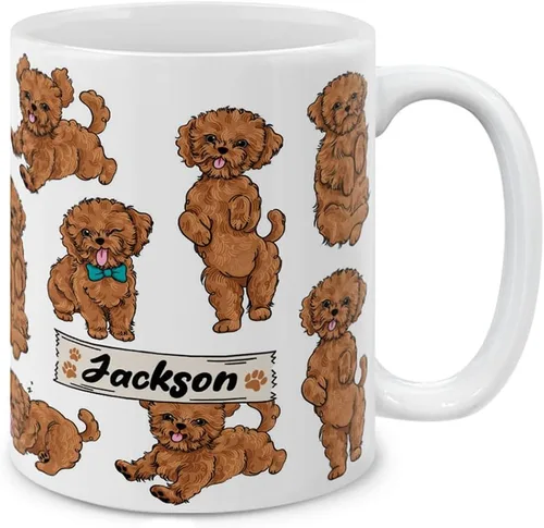 Vista 14 de MUGBREW Taza de café de cerámica con posturas divertidas de pastor australiano, 11 onzas Pastor australiano Posturas divertidas y juguetonas