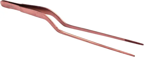 Vista 16 de O'Creme Pinzas de acero inoxidable de precisión para cocina culinaria de 8 pulgadas (8 pulgadas curvas, negro)