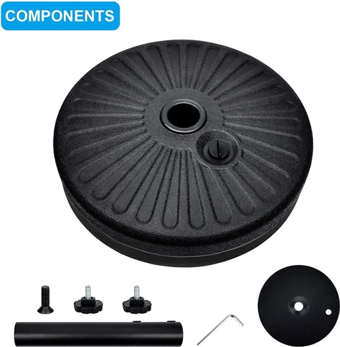 Vista 4 de Simple Deluxe Base de sombrilla de patio rellenable de 20 pulgadas con soporte, para césped al aire libre, jardín, patio, cubierta, capacidad