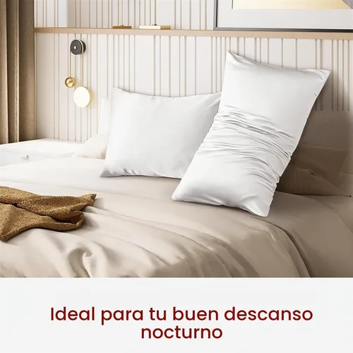 Vista 6 de Juego de 2 fundas de almohada 100% seda de morera tamaño Queen para cabello y piel, juego de 2 seda grado más alto 6A, suave, transpirable Blanco