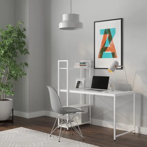 Vista 10 de Ames - Escritorio reversible para computadora de juegos de 47 pulgadas con estantes ajustables, escritorio de oficina en casa, gestión de cables
