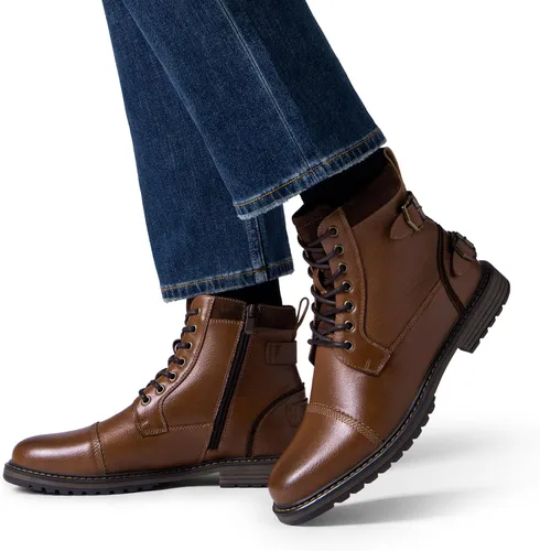 Vista 7 de Bruno Marc Botas de motocicleta para hombre, botas de vestir Oxford