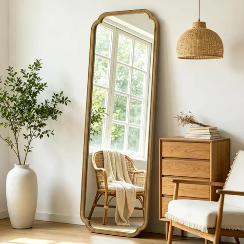 Vista 24 de Espejos de Baño de Madera para Montar en la Pared, 16" x 20" Marco de Madera Rústica Espejos de Pared Decorativos para Sala de Estar o Dormitorio