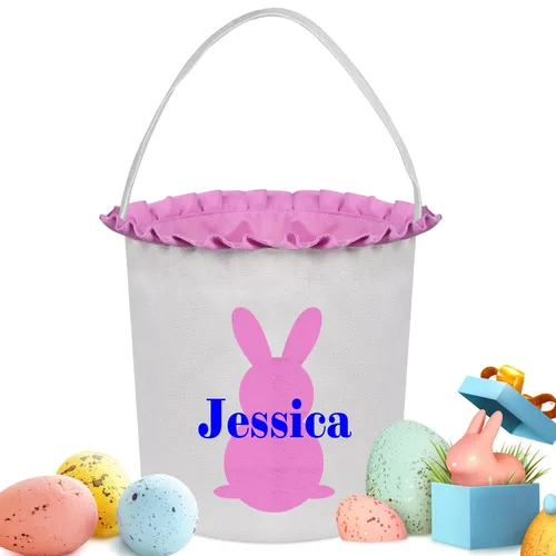 Vista 31 de Cestas de Pascua personalizadas para niños y niñas, cestas de conejo de Pascua personalizadas para niños, cesta de caza de huevos de Pascua, regalos