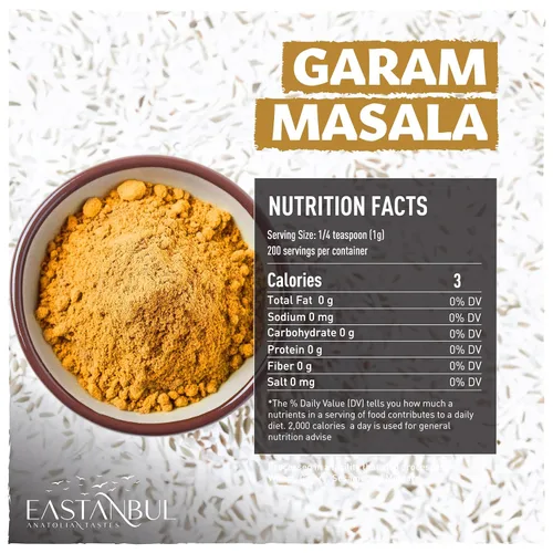 Vista 2 de Eastanbul Garam Masala, mezcla de polvo de especias indias Garam Masala de 7.1 onzas, mezcla de 11 especias, condimento de grado culinario superior