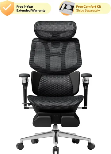 Vista 3 de Hbada X7 Silla ergonómica inteligente, silla de oficina ergonómica, seguimiento lumbar totalmente automatizado, reposacabezas ajustable 4D Negro