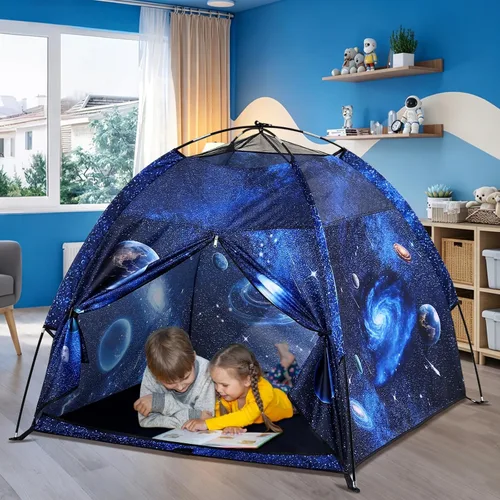 Vista 4 de Tienda de campaña para niños Lucky castle Playhouse para niños y niñas, tienda de campaña de cúpula fácil y divertida tienda de campaña para niños