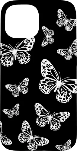 Vista 6 de Cute White Butterflies Black Background Case for iPhone 17