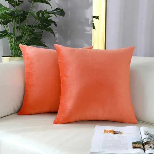 Vista 10 de mixeoo Comfy - Juego de 2 fundas de almohada decorativas de terciopelo grueso sólido y grueso, súper suaves, decoración del hogar para sofá, sala