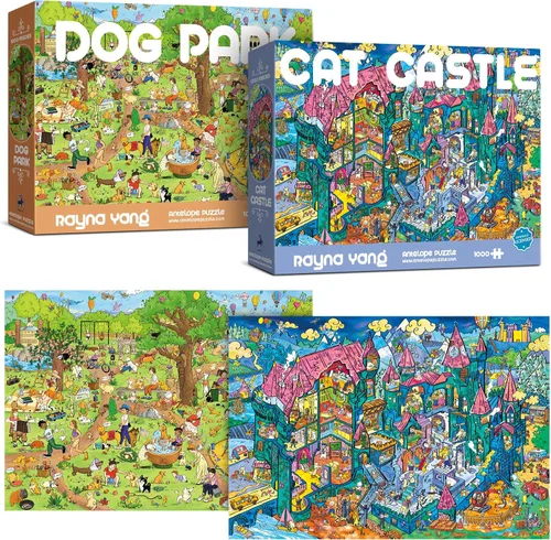 Vista 16 de Antelope - Rompecabezas de 1000 piezas para adultos, rompecabezas de castillo de gato de 1000 piezas, alta resolución, acabado mate, bordes suaves