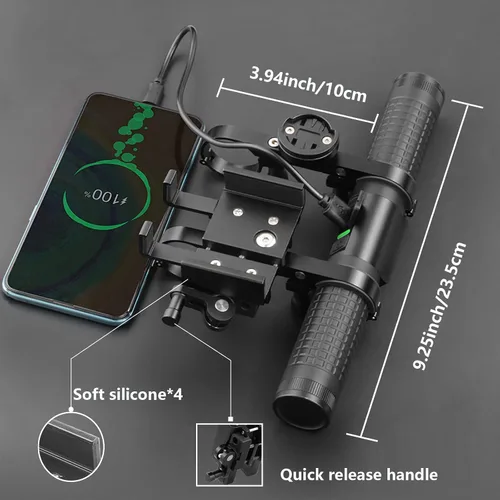 Vista 5 de Redcomets Luz de bicicleta de 10000 mAh, extensor de manillar de bicicleta, accesorios de scooter eléctrico, faros de bicicleta de aleación