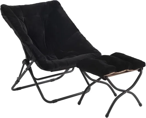 Vista 13 de Tiita Silla Cómoda Plegable, Silla de Acento Plegable de Gran Tamaño de Piel Sintética Suave, Silla de Descanso Perezosa para Niños, Adolescentes