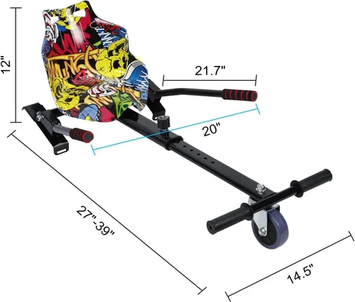 Vista 7 de Accesorio de asiento para aeropatinetas, correas ajustables para aeropatinetas, para adultos y niños, accesorio para scooter de autoequilibrio, se