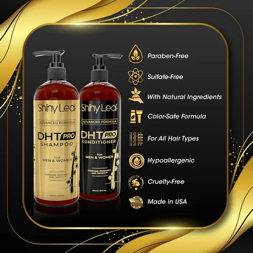 Vista 6 de Shiny Leaf DHT Pro Champú y acondicionador, Procapil, Capixyl, 2 x 16 oz Advanced hair loss shampoo and conditioner with Procapil, Capixyl and DHT