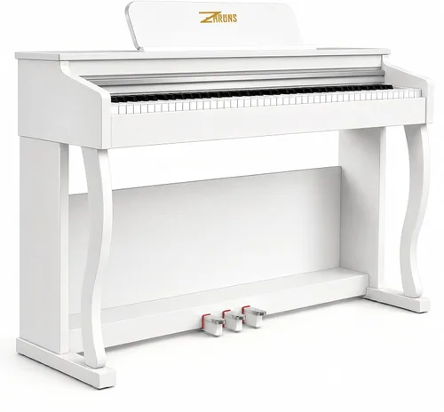 Vista 10 de Piano digital de 88 teclas con teclado de tamaño completo y teclas completamente ponderadas, teclado de piano acústico profesional con martillo