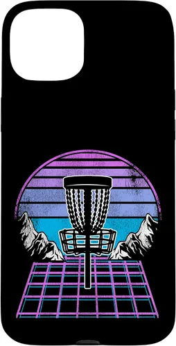 Vista 9 de Disc Golf Basket 90s Synthwave Sunset Retrowave Frisbee Golf Case for iPhone 17
