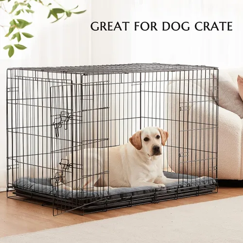 Vista 2 de Acogedora alfombra para dormir para mascotas, almohadilla lavable con funda suave para cama de perro y parte inferior antideslizante, se adapta a