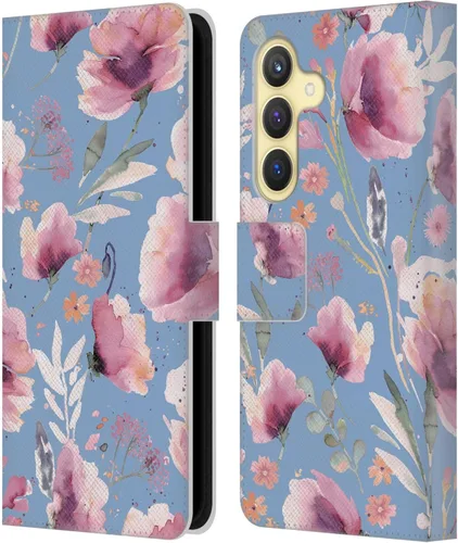 Vista 54 de Head Case Designs Officially Licensed Ninola Abstract Poppies Lilac Floral Leather Wallet Case Compatible with Samsung Galaxy A07 4G