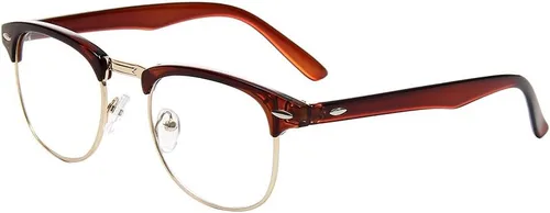 Vista 12 de Shiratori Nuevas gafas de moda vintage de medio marco semi sin montura con lentes transparentes